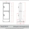 200 Keybox with Keypad (x2) & Stand Dimensions