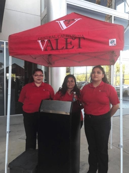 Central California Valet team with a Compact Valet Podium