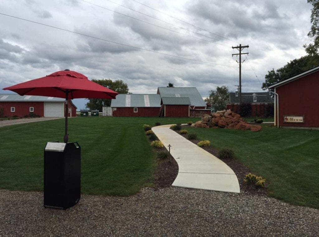 Compact Podium at Barn Wedding