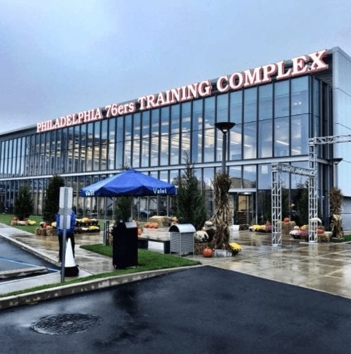 Emprire Valet with Compact Podium at 76ers training center