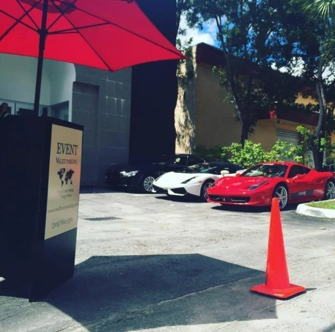 World Parking Valet Portable Valet Podium with Ferraris